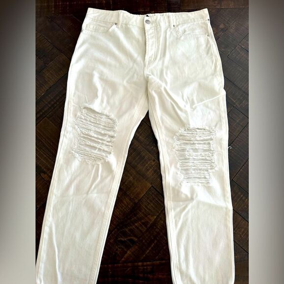 AFRM White High Rise Ripped Distressed Jeans Size 30 - Picture 4 of 7